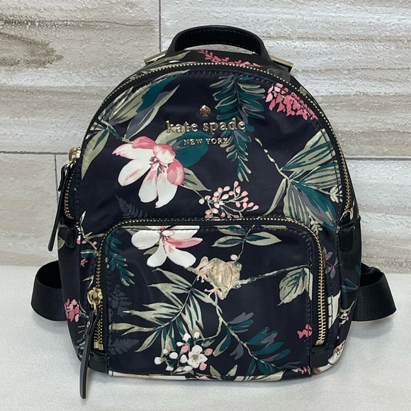 kate spade Handbags - Kate Spade Black Floral Watson Lane Botanical Hartley Mini Backpack